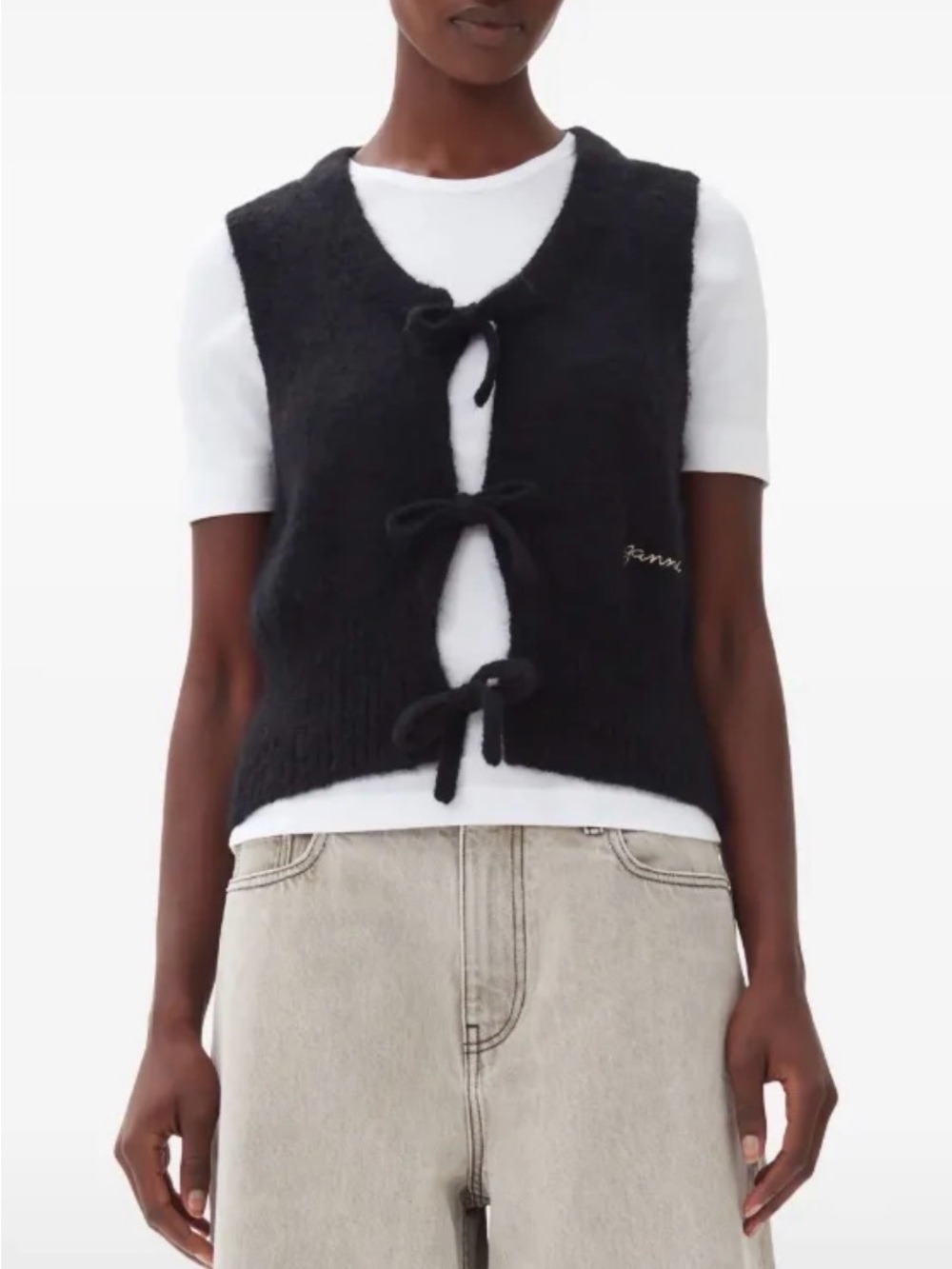 Ganni Merino Wool Mix Vest Size XL